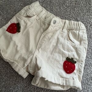 Zara Cream Kids Shorts with Strawberry’s
